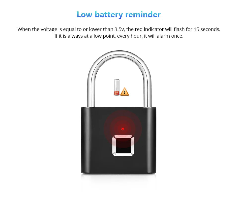 Smart Fingerprint Padlock Waterproof Keyless Security Lock