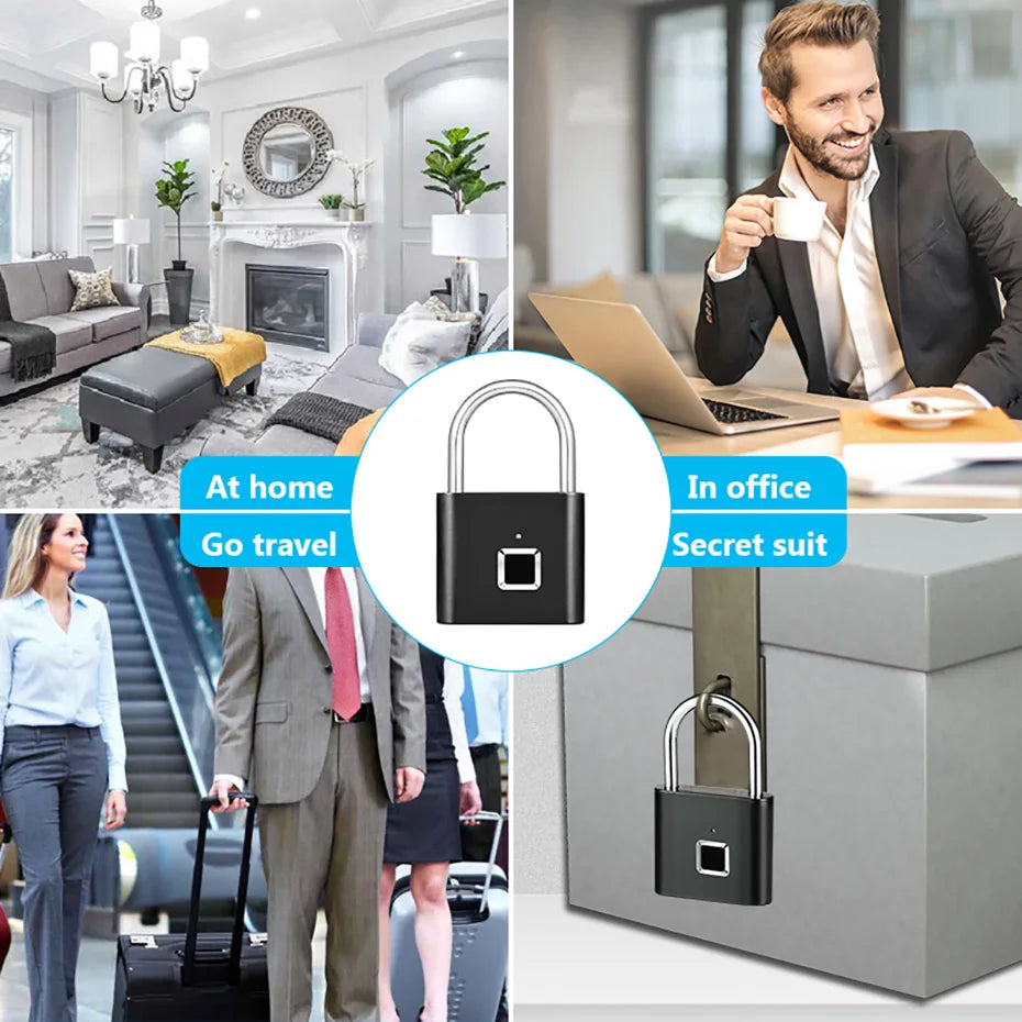Smart Fingerprint Padlock Waterproof Keyless Security Lock