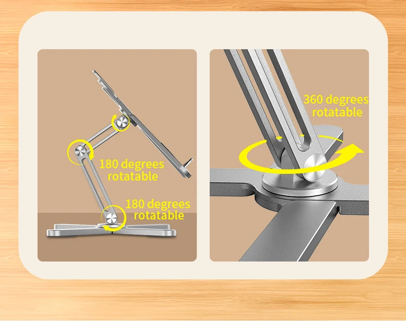 Foldable Laptop Stand – 360° Adjustable Aluminum Alloy Desk Holder