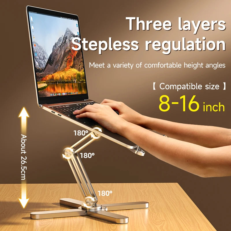Foldable Laptop Stand – 360° Adjustable Aluminum Alloy Desk Holder