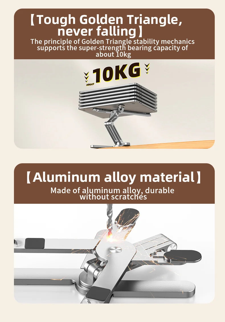 Foldable Laptop Stand – 360° Adjustable Aluminum Alloy Desk Holder