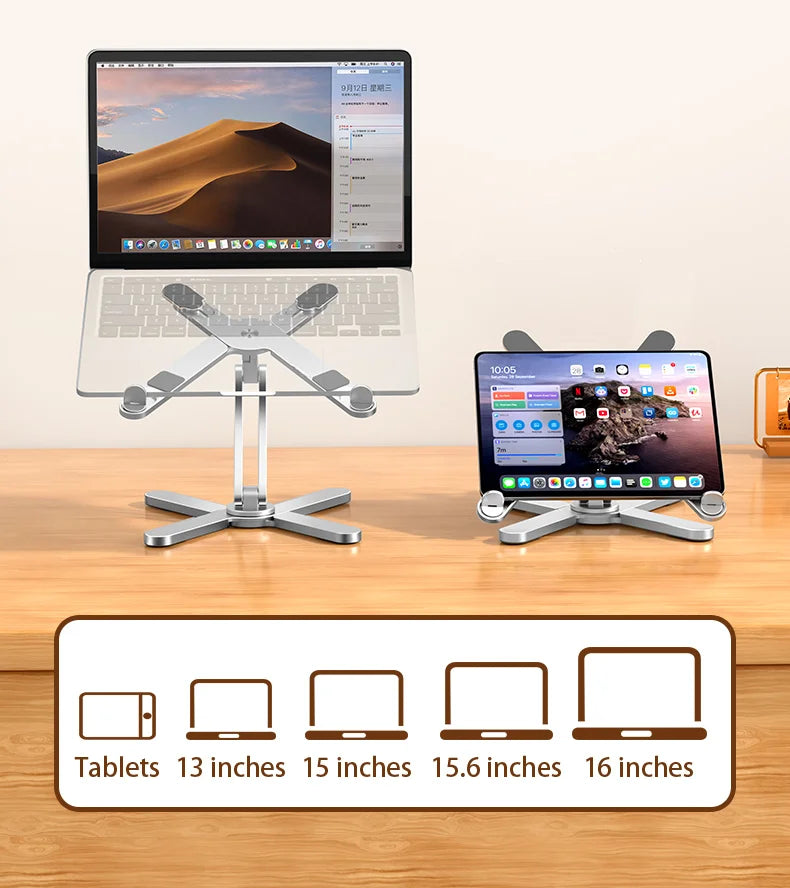 Foldable Laptop Stand – 360° Adjustable Aluminum Alloy Desk Holder