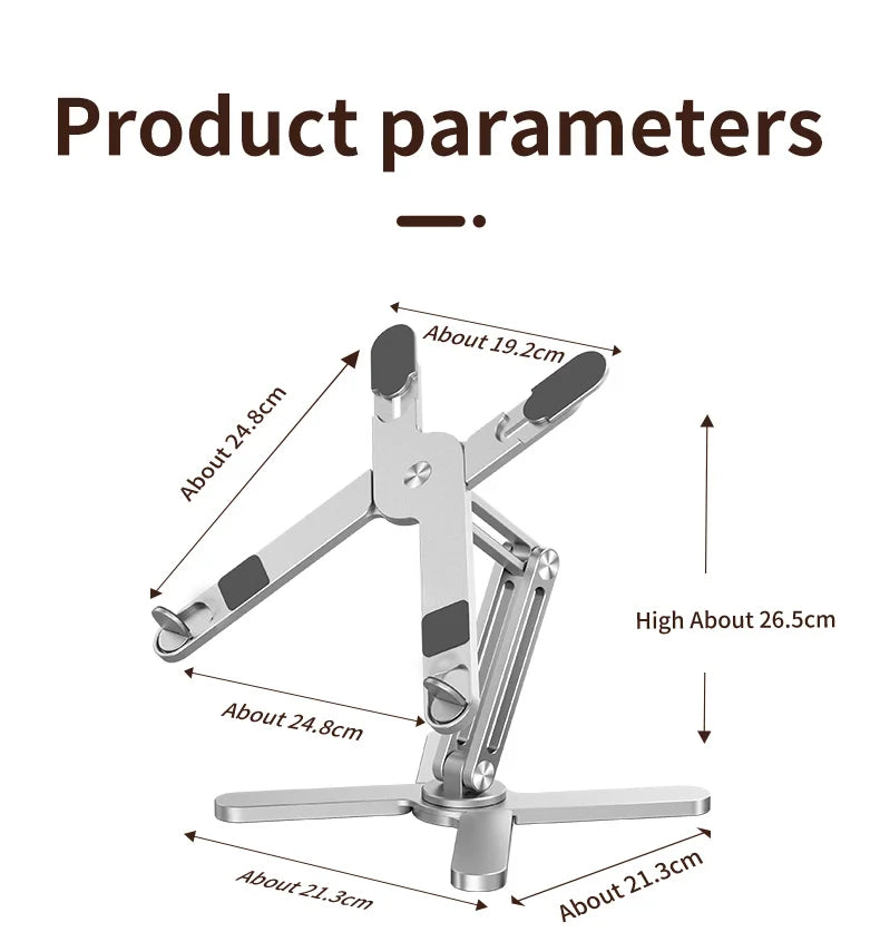 Foldable Laptop Stand – 360° Adjustable Aluminum Alloy Desk Holder