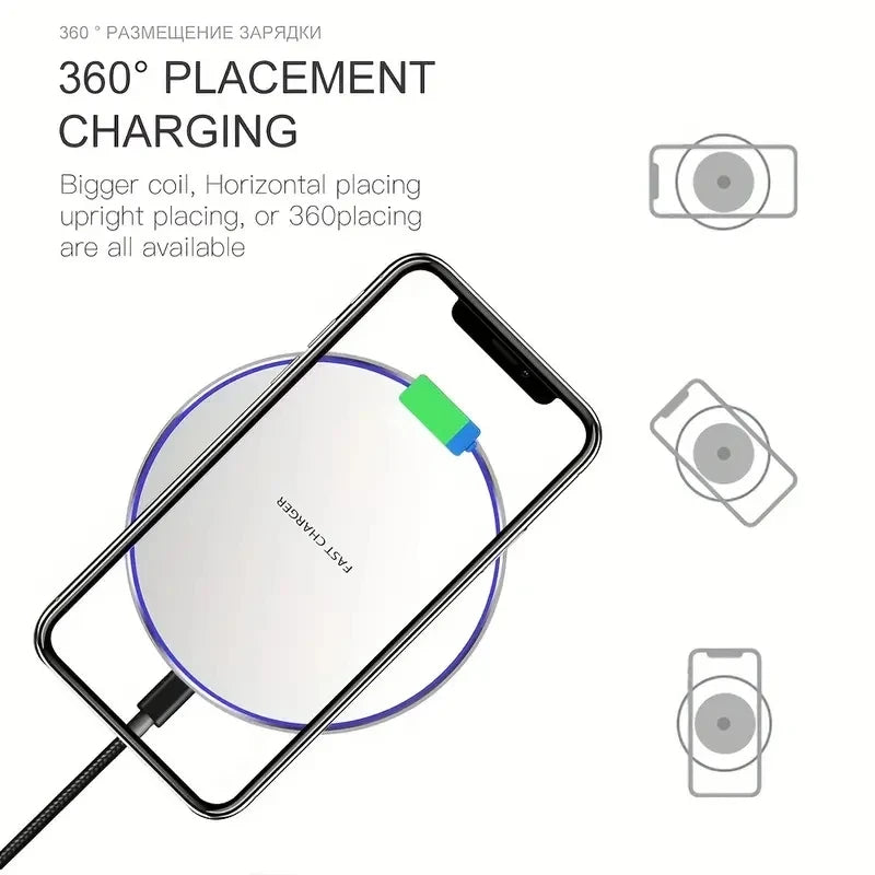 Fast Wireless Charger Pad - 30W Quick Charge for iPhone & Samsung