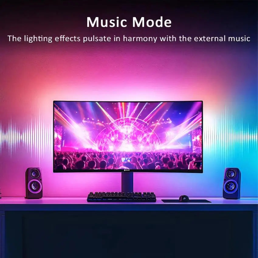 RGB Monitor LED Backlight - Music Sync & App Control