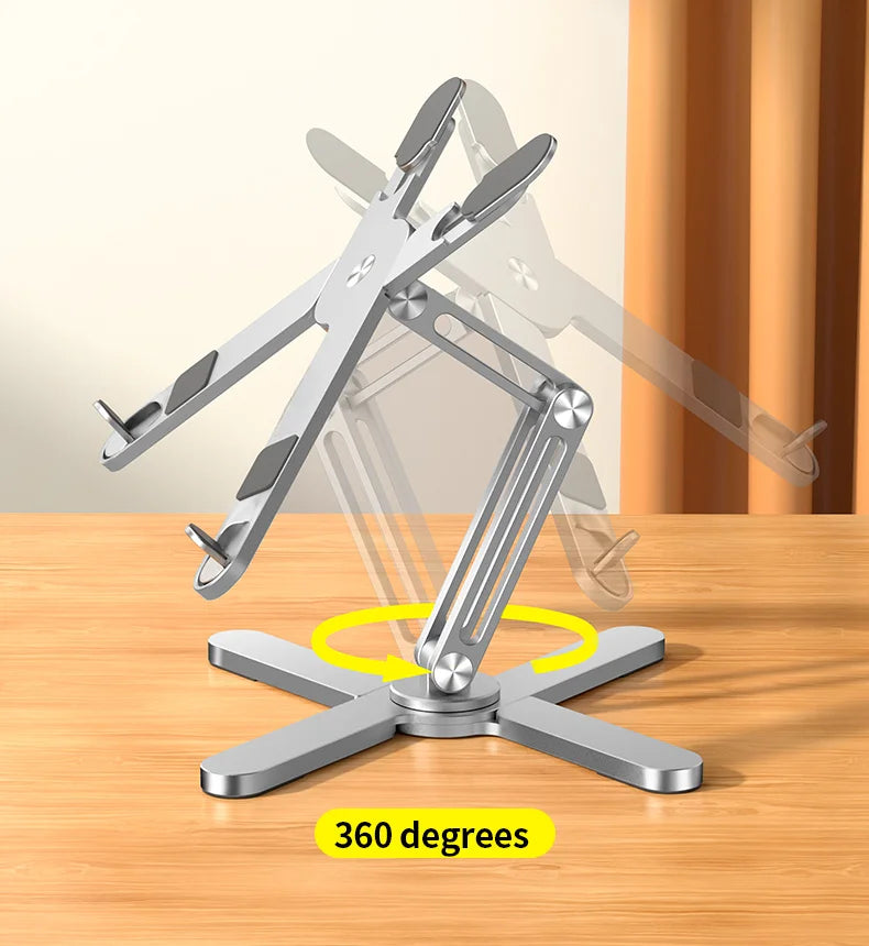 Foldable Laptop Stand – 360° Adjustable Aluminum Alloy Desk Holder