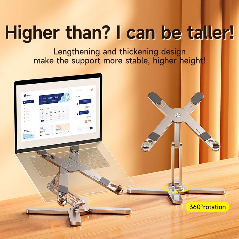 Foldable Laptop Stand – 360° Adjustable Aluminum Alloy Desk Holder