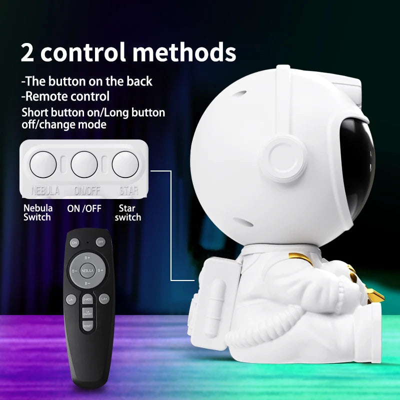 Astronaut Galaxy Projector Lamp Starry Sky Night Light with Remote