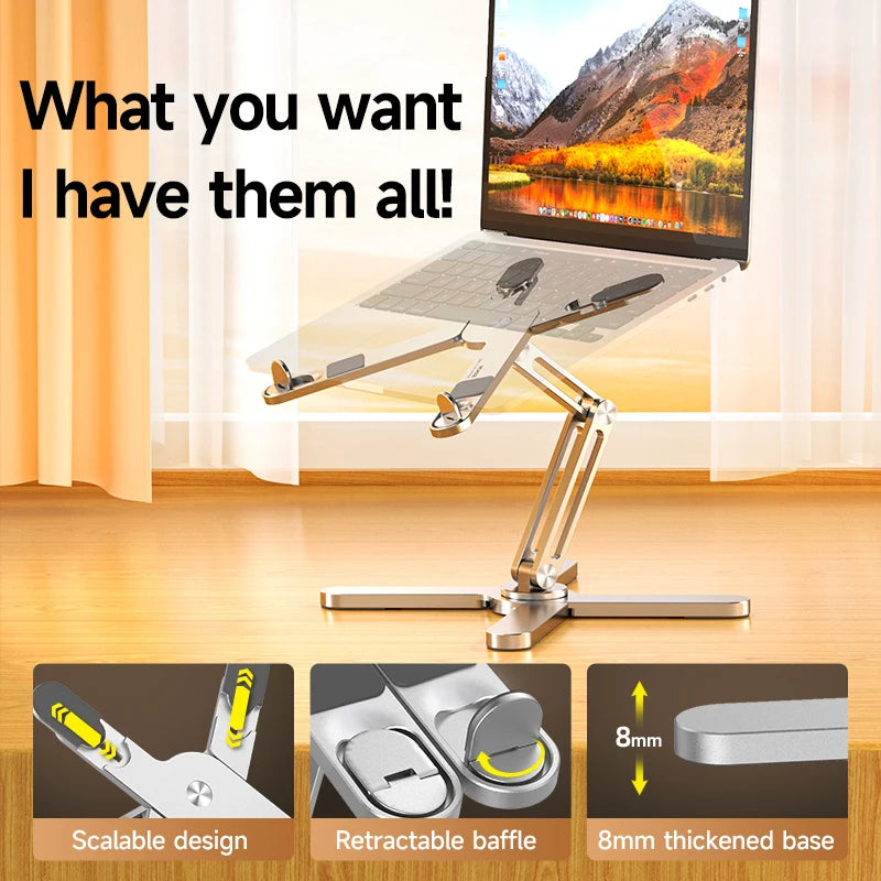 Foldable Laptop Stand – 360° Adjustable Aluminum Alloy Desk Holder