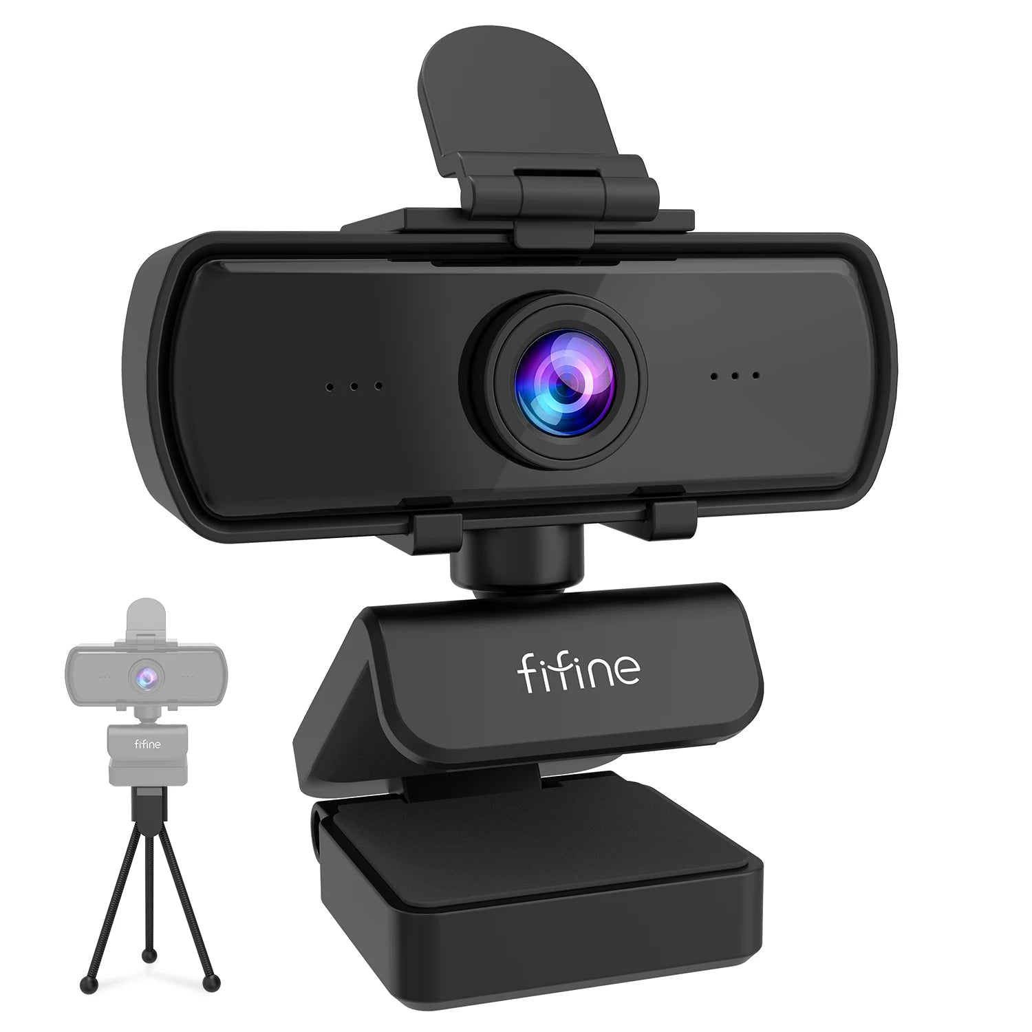 FIFINE 1440p HD Webcam with Microphone & Tripod - Live Streaming & Video Calls